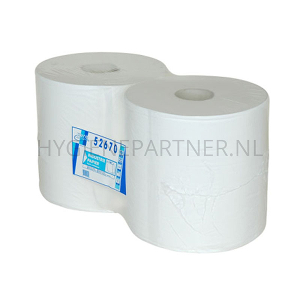 PA251002 Euro Products poetspapier industrierol cellulose 1-laags 700 meter wit